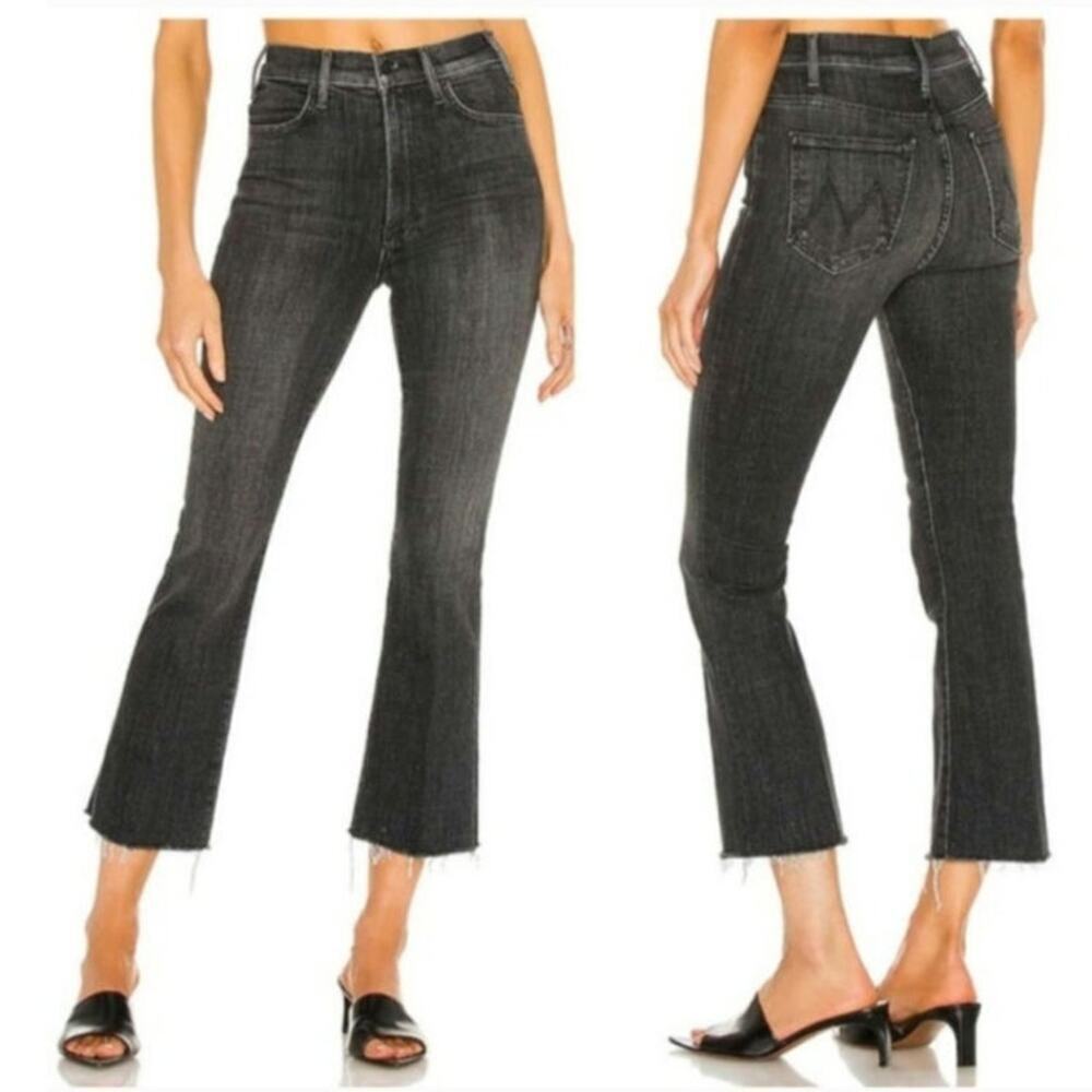 Mother The Hustler Ankle Fray‎ Black Jeans Size: 27